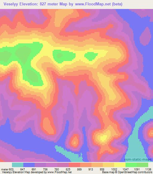 Veselyy,Russia Elevation Map