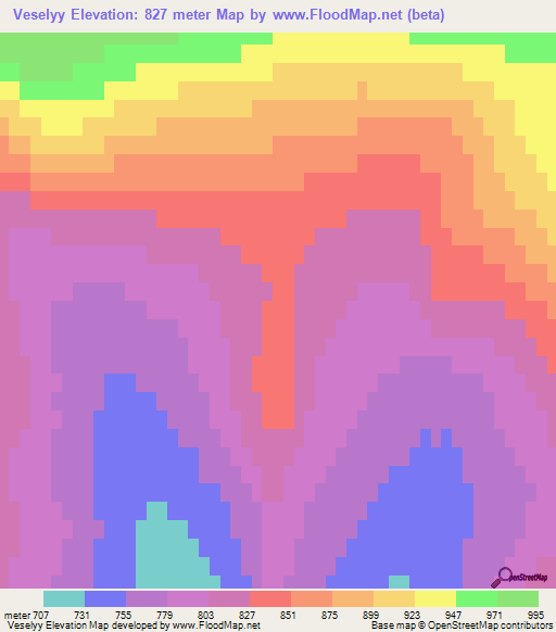 Veselyy,Russia Elevation Map