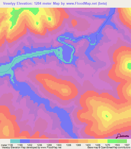 Veselyy,Russia Elevation Map