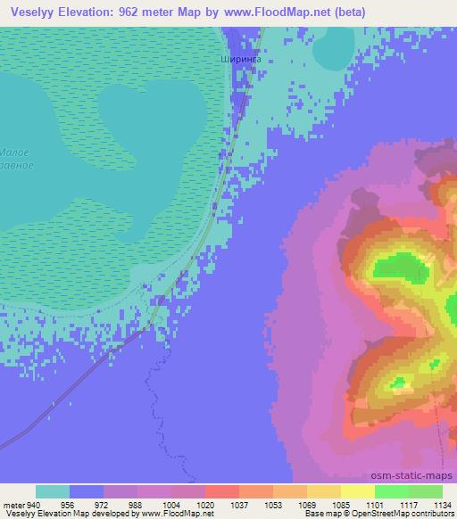 Veselyy,Russia Elevation Map