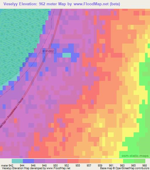 Veselyy,Russia Elevation Map