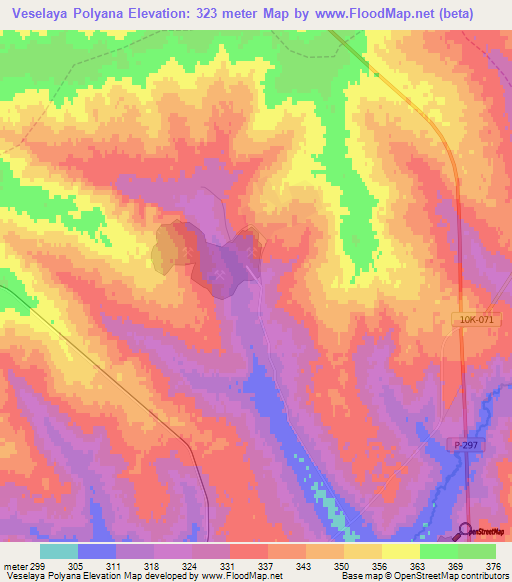 Veselaya Polyana,Russia Elevation Map