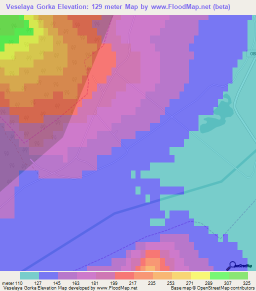 Veselaya Gorka,Russia Elevation Map