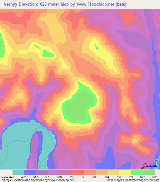 Vernyy,Russia Elevation Map