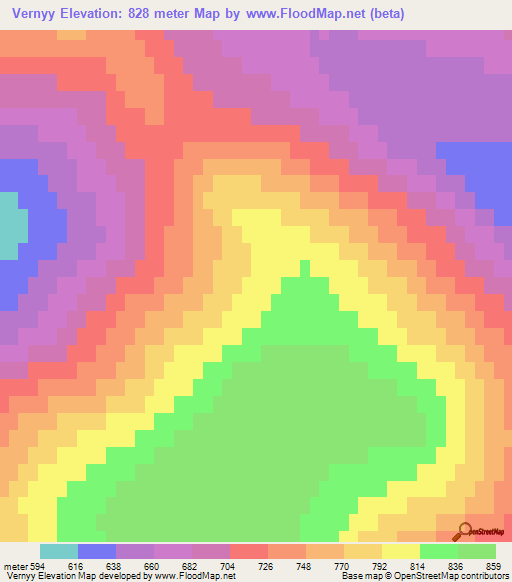 Vernyy,Russia Elevation Map