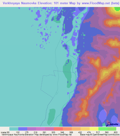 Verkhnyaya Naumovka,Russia Elevation Map