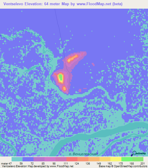 Ventselevo,Russia Elevation Map