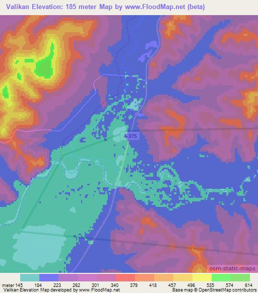 Valikan,Russia Elevation Map