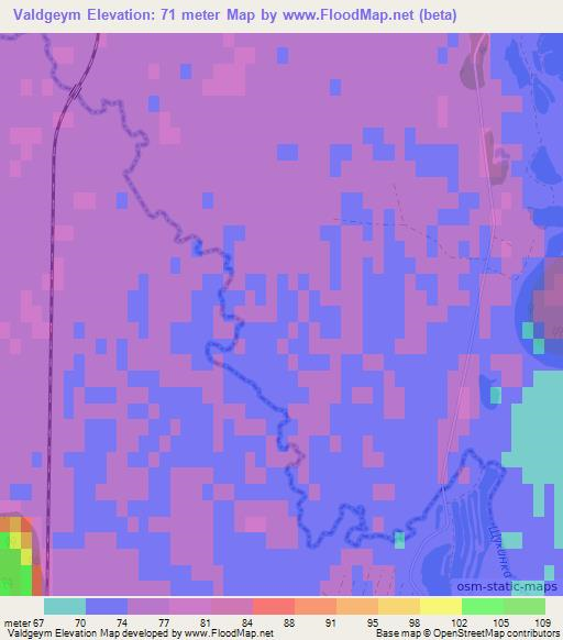Valdgeym,Russia Elevation Map