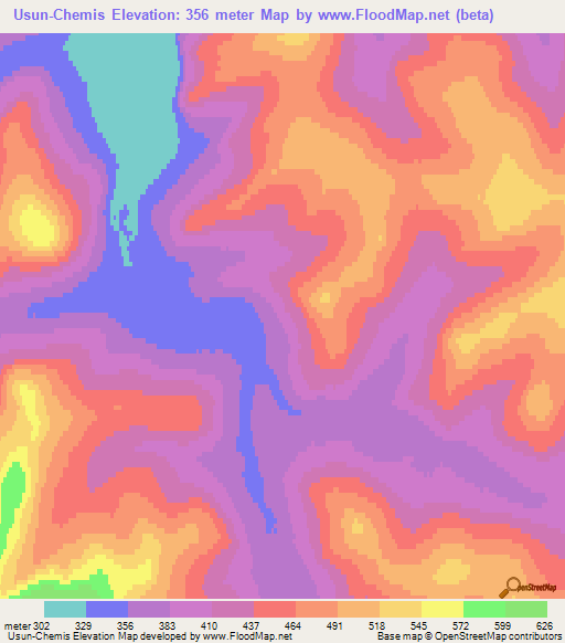 Usun-Chemis,Russia Elevation Map