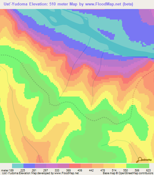 Ust'-Yudoma,Russia Elevation Map