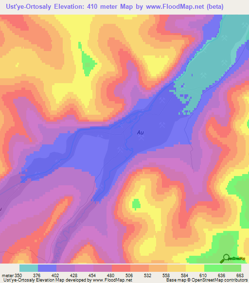 Ust'ye-Ortosaly,Russia Elevation Map