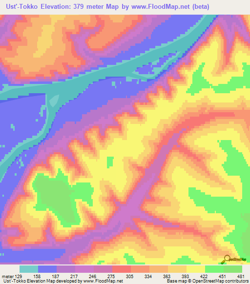 Ust'-Tokko,Russia Elevation Map