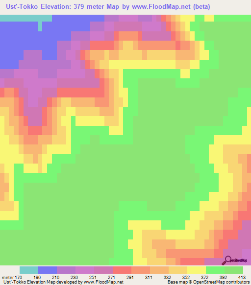 Ust'-Tokko,Russia Elevation Map