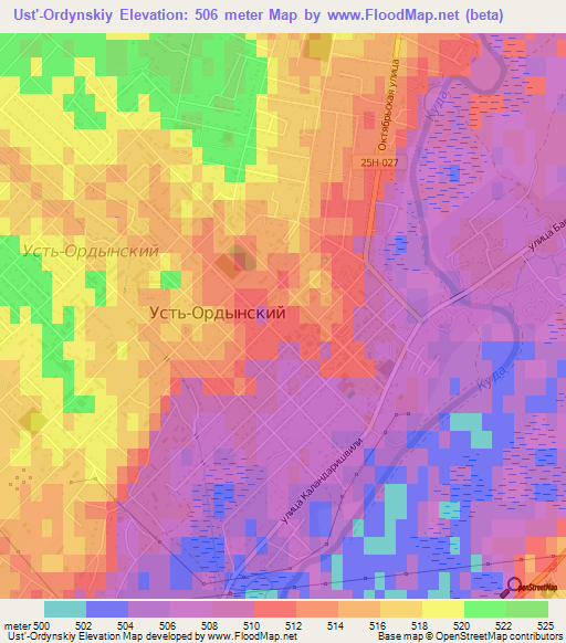 Ust'-Ordynskiy,Russia Elevation Map