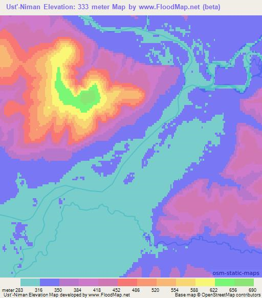 Ust'-Niman,Russia Elevation Map