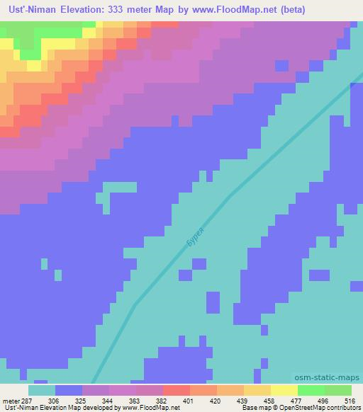 Ust'-Niman,Russia Elevation Map