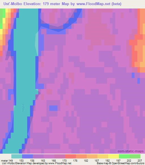 Ust'-Molbo,Russia Elevation Map