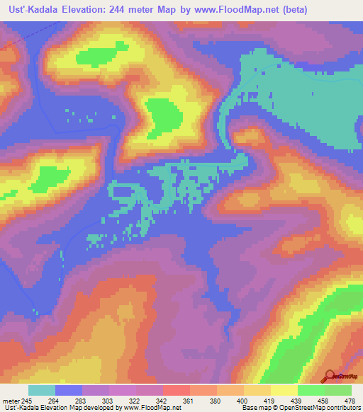 Ust'-Kadala,Russia Elevation Map