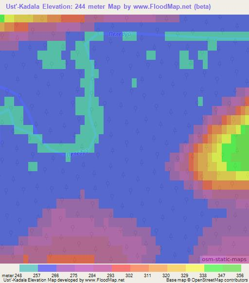 Ust'-Kadala,Russia Elevation Map