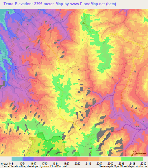 Tema,Rwanda Elevation Map