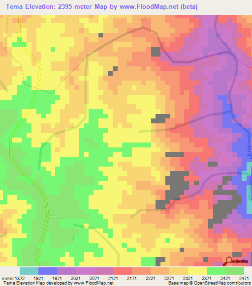 Tema,Rwanda Elevation Map