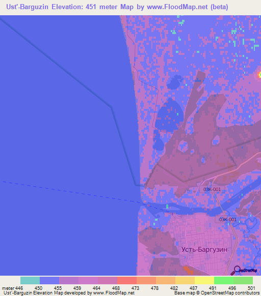 Ust'-Barguzin,Russia Elevation Map