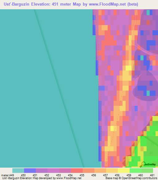 Ust'-Barguzin,Russia Elevation Map