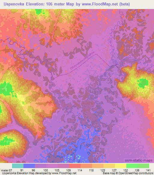 Uspenovka,Russia Elevation Map