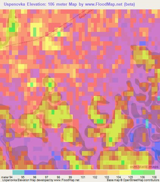 Uspenovka,Russia Elevation Map