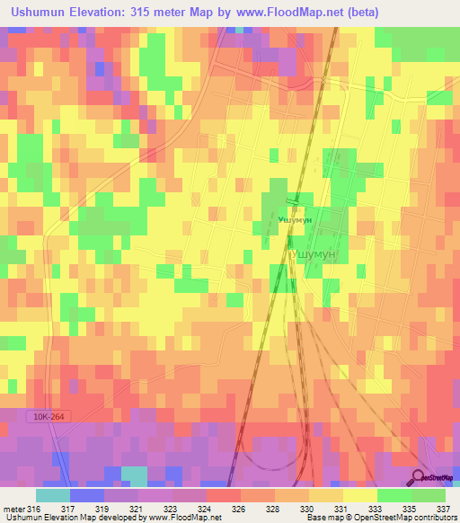 Ushumun,Russia Elevation Map