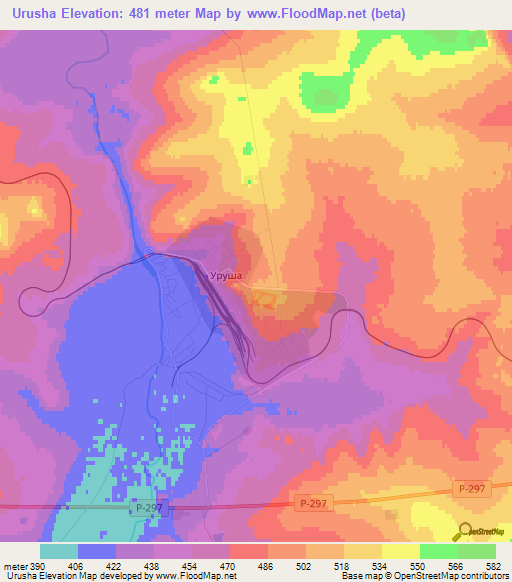 Urusha,Russia Elevation Map