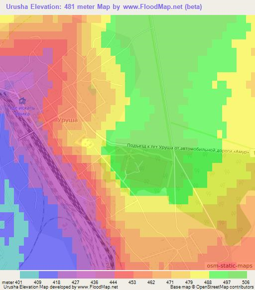 Urusha,Russia Elevation Map