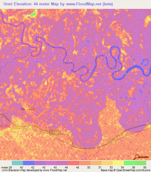 Urmi,Russia Elevation Map