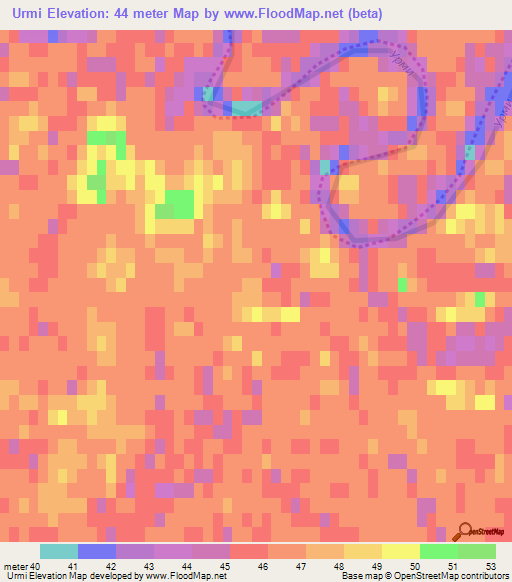 Urmi,Russia Elevation Map