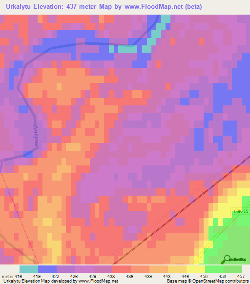 Urkalytu,Russia Elevation Map