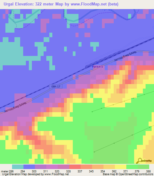 Urgal,Russia Elevation Map