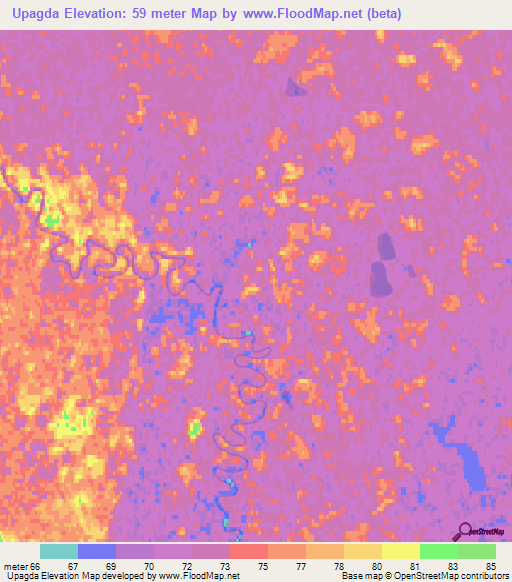 Upagda,Russia Elevation Map