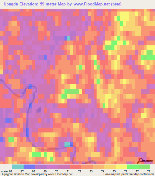 Upagda,Russia Elevation Map