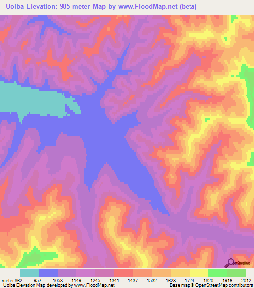 Uolba,Russia Elevation Map