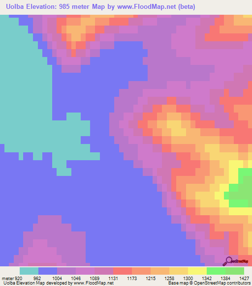 Uolba,Russia Elevation Map