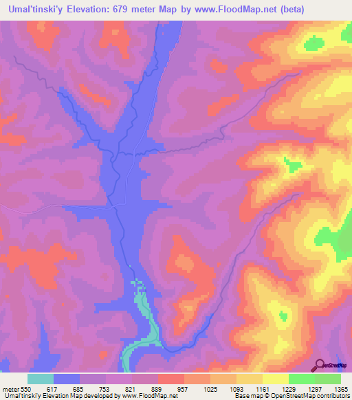 Umal'tinski'y,Russia Elevation Map