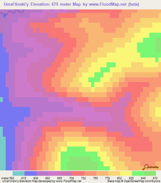 Umal'tinski'y,Russia Elevation Map