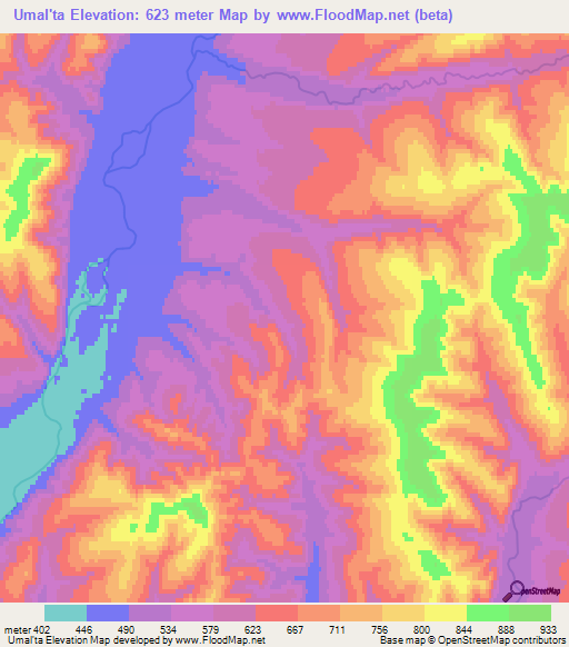 Umal'ta,Russia Elevation Map