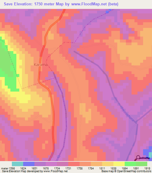 Save,Rwanda Elevation Map