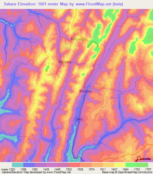 Sakara,Rwanda Elevation Map