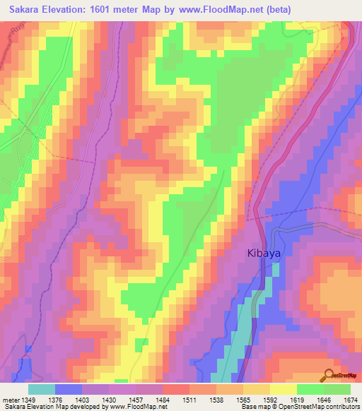 Sakara,Rwanda Elevation Map