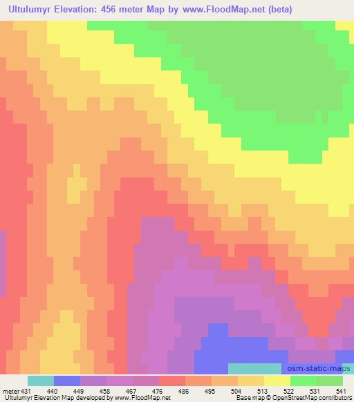 Ultulumyr,Russia Elevation Map