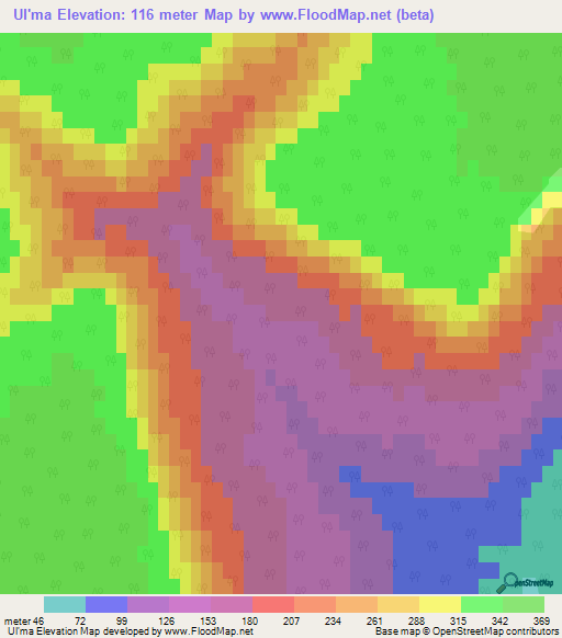 Ul'ma,Russia Elevation Map