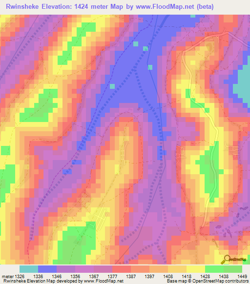 Rwinsheke,Rwanda Elevation Map